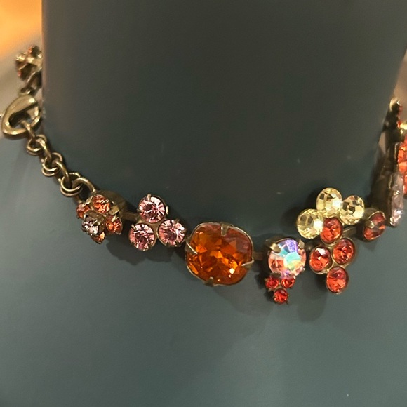 Sorrelli Vintage Crystal and Stone Pink Amber Orange Bracelet - Picture 3 of 8